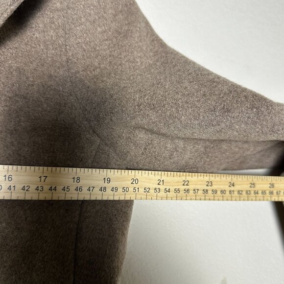 Calvin Klein Silk Wool Blend Brown Peacoat Jacket Women L Outerwear Winter Fall - Picture 6 of 15